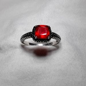 Sterling Silver Red Ring